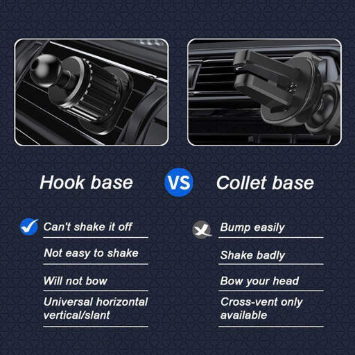 a hook base and a collet base are shown side by side