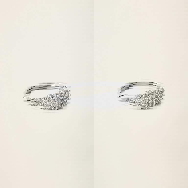 14k Solid Gold Diamond Micro Pavé Signet Ring