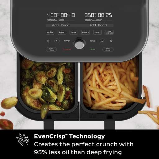 What does the cooking status message 'Food is ready to be turned or tossed'  mean on Instant Pot Vortex 4-in-1, 2-quart Mini Air Fryer Oven Combo?