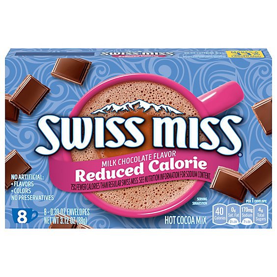 Swiss Miss Reduced Calorie Milk Chocolate Flavored Hot Cocoa Mix - 8-.39 Oz