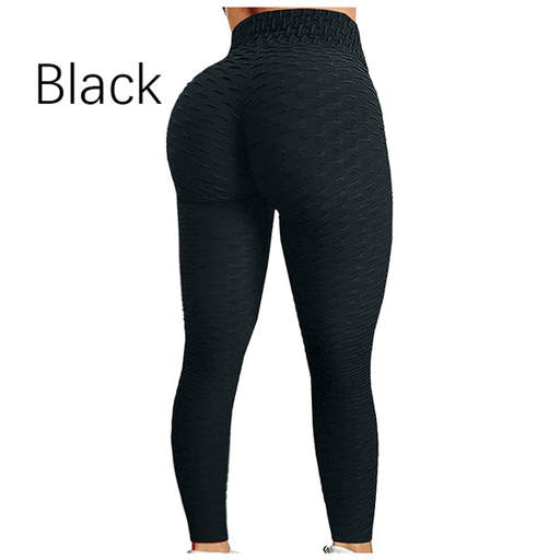 a woman is wearing a pair of black leggings