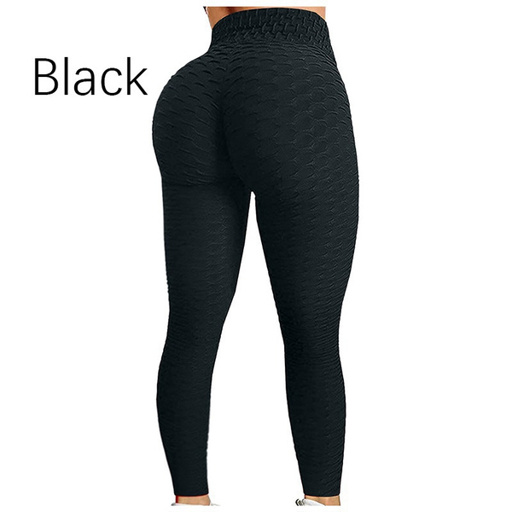 a woman is wearing a pair of black leggings