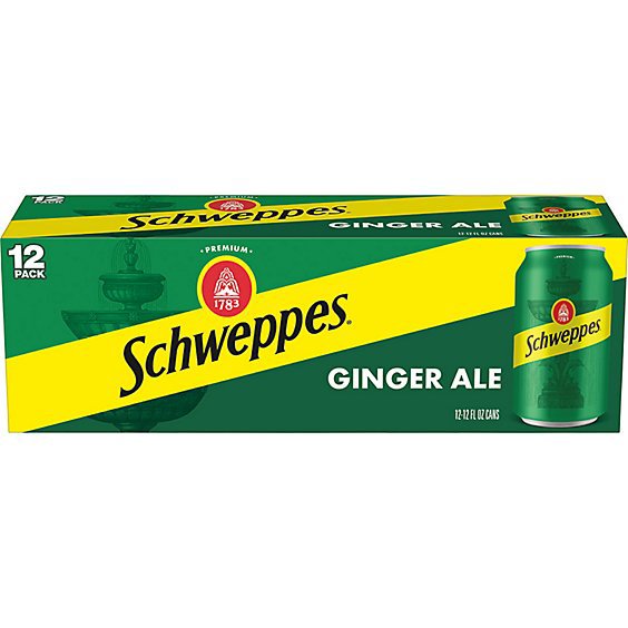 Schweppes Ginger Ale Soda Cans- 12-12 Fl. Oz.