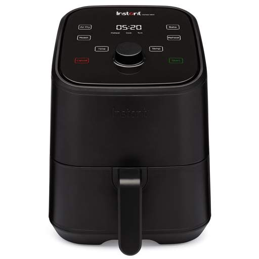 How do I adjust the cooking time and temperature on Instant Pot Vortex  4-in-1, 2-quart Mini Air Fryer Oven Combo?